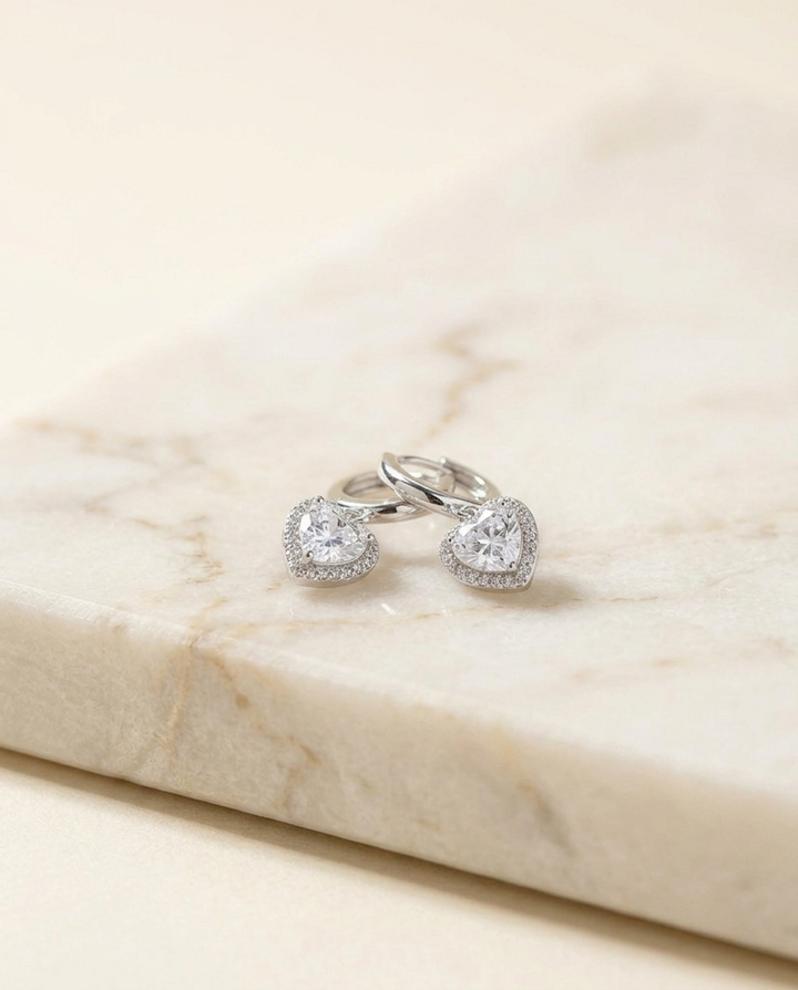 Argollas Mini Corazón Cubic