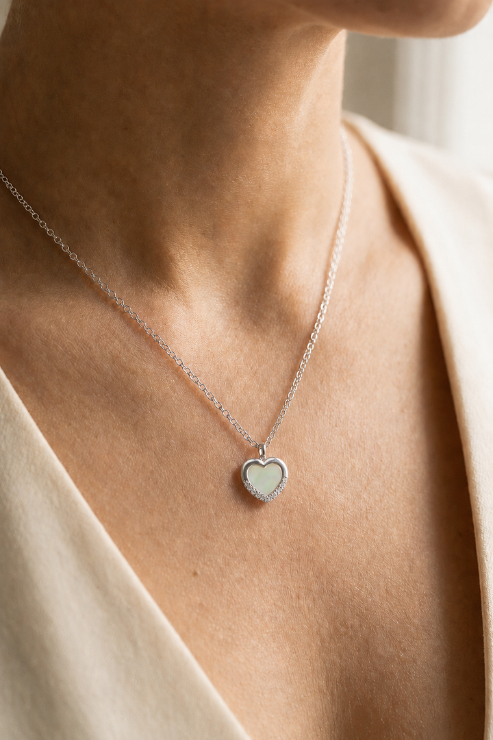 Collar Corazon Opalo