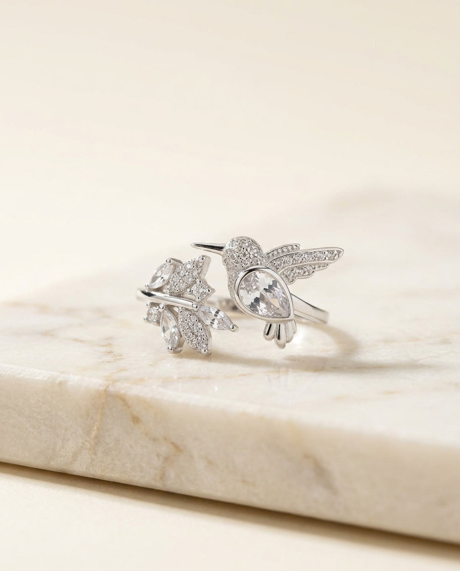 Anillo Colibri Plateado