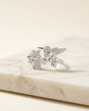 Anillo Colibri Plateado