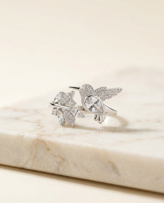 Anillo Colibri Plateado
