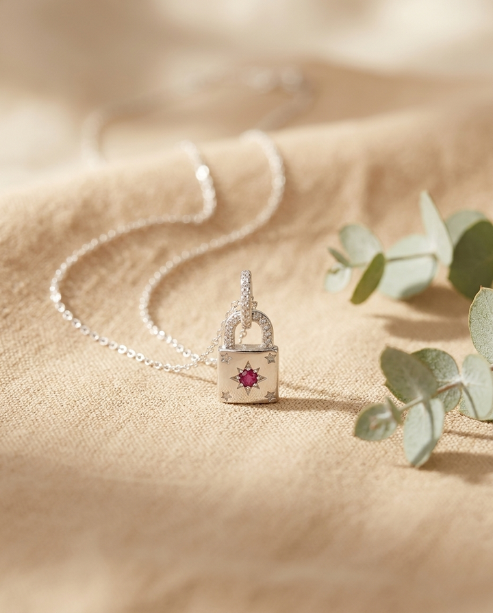 Collar Candado Rosa