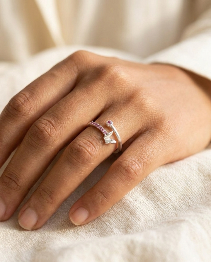 Anillo Mini Mariposa Rosa