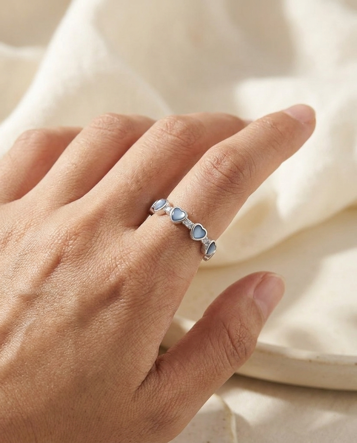 Anillo Corazon Opalo